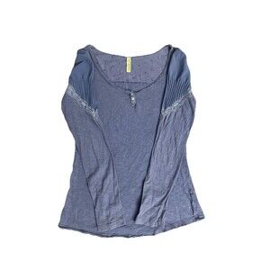 Free People Whimsigoth Lace Shoulder Grunge Fairy Long Sleeve Purple Sz M Rare